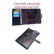 Dark brown genuine leather agenda cover