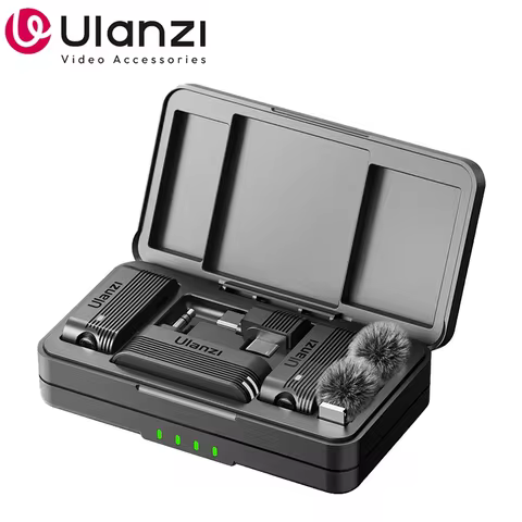 Ulanzi A100 Wireless Lavalier Lapel Mircophone for Camera Iphone 16 15 Pro Max Android DJI Action Po