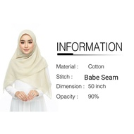 BAWAL COTTON PREMIUM (BIDANG 50) 🔥Hot SALE 🔥 Tudung Bawal Cotton Bidang 50 / Bawal Murah / Tudung Bawal / Bawal Cotton