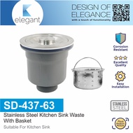 SD-437-63 Stainless Steel Kitchen Sink Waste With Basket Kitchen Sink Waste in Kuala Lumpur, Malaysia