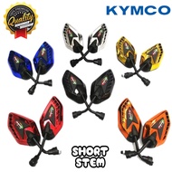KYMCO VISAR 110 - Motorcycle Side Mirror Domino Logo | Short Stem | Clear Mirror ( 1 Pair ) | Wahifah09