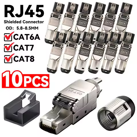 RJ45 Cat8 Cat7 Cat6A Connector Shielded Toolless Modular Termination Ethernet Connectors 2000MHz 40G