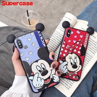 Cute Minnie Mickey Case OPPO R11 R9 F1 Plus R9s Case Grip Holder Phone Cover +holder+lanyard