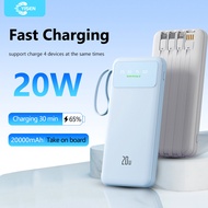 Yisen 20W Super Fast Charging Powerbank 20000mah LED Capacity Display Candy Fashion Power Bank With 