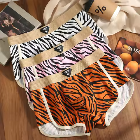 [Bloom the love] Zebra Stripes 1pcs/3pcs Cotton Boxer Men Underwear Hot Underpants Boxershort Mens B