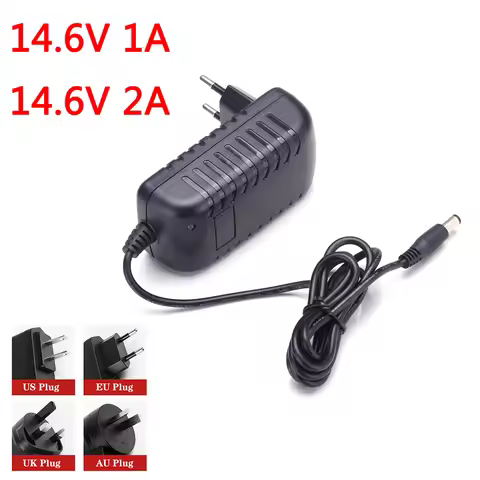 14.6V 1A 2A Smart Intelligent Charger 1000mA 2000mA For 4S 12.8V LiFe LiFePO4 Battery Pack EU/US/AU/
