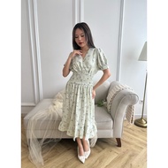 ARUNI DRESS/D0140/DRESS V NECK SMOCKED FLORAL MIURA