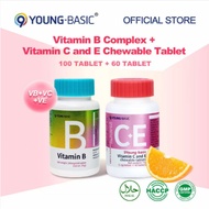 9YOUNG-BASIC Vitamin B Complex + C + E Bundle | 8 B Vitamins + Vitamin C + E | Immune & Energy Suppo