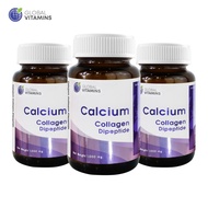 [แพ็ค 3 ขวด] แคลเซียม พลัส คอลลาเจนไดเปปไทด์ โกลบอลวิตามิน Calcium Collagen Dipeptide Global Vitamin