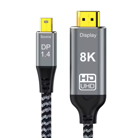 8K Mini DP Display Port Thunderbolt 2 To HDMI Cable Pro Adapter Mini DP to HD 8K60Hz 4K120Hz 48Gbps 