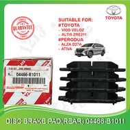ORIGINAL TOYOTA 04466-B1011 REAR BRAKE PADS FOR TOYOTA VELOZ ALTIS PERODUA NEW ALZA 2022 ATIVA