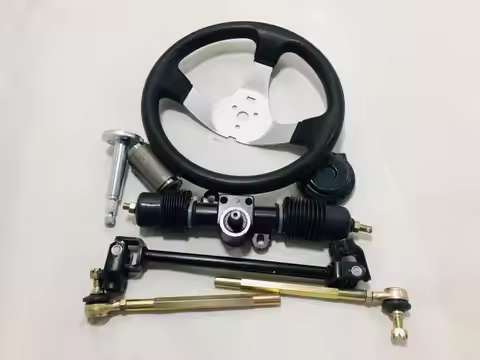 GO KART KARTING ATV UTV Buggy 320MM Steering Gear Rack Pinion U Joint Tie Rod With Steering Wheel