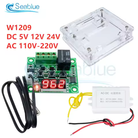 W1209 LED Digital Thermostat Temperature Controller Thermometer Switch Module Waterproof NTC Sensor 