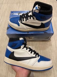 Nike Jordan1 x Travis Scott x Fragment 三方高筒藍倒勾 US9.5/近全新