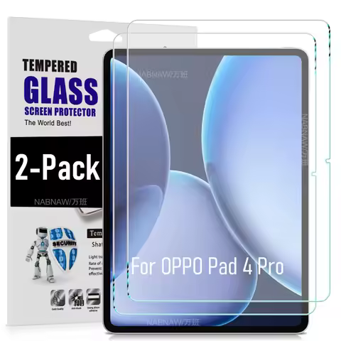 2 Pieces Oil-coating Clear Tempered Glass HD Hard Film Scratch Proof Screen Protector For OPPO Pad 4