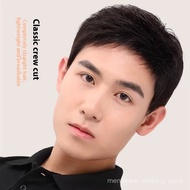 Wig Men Short Hair Men Real Hair Full Headgear Style Boy Wig Set Full Real Hair Natural Real Hair Wi