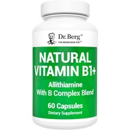 Dr. Berg Natural Vitamin B1 B6 B12 Complex - 60 Capsules Allithiamine Supplement with 8 Essential Vi