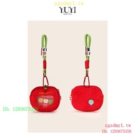 SXTI NHU0 YUYI Cute Peace Joy Apple Bear Doll Keychain Coin Purse Earphone Bag Pendant Storage Pouch