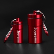 Spot Goods#Fashion BrandsupPersonality Fashion Aluminum Mini-Portable Ashtray Metal Pill Bottle Sealed Storage Small Keychain5vv
