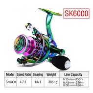 14+1BB Fishing Reels Multicolor Saltwater Spinning Reel 5.0:1 Gear Ratio Ultra Smooth Metal Spool Fi