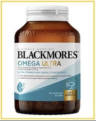 BLACKMORES 澳佳寶高純度金粹深海魚油60粒 OMEGA ULTRA 4X OMEGA-3 FISH OIL 60 CAPSULES