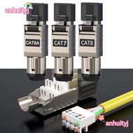 AHTY RJ45 Metal Tool, Crystal Head Panel 40G LAN Cable RJ45 Cat8 Cat7 Cat6A Connectors, Ethernet Ter