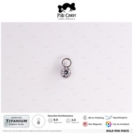 FiBiCandy CHRM010 Sariel Charm ASTM F136 Titanium Earring Mini Bezel CZ