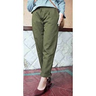 CELANA KANTOR FORMAL KERJA WANITA SLIMFIT BAHAN DASAR KAIN CHINOS HITAM ABU MOCCA CREAM NAVY PANJANG