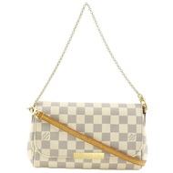 LOUIS VUITTONFavorite PM 單肩包 N41277 Damier Azur 帆布 2015 白色 FL4175 斜挎/肩包（兩用）磁扣 女士 [二手]