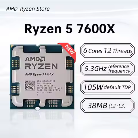 New! Amd Ryzen R5 7600X 4.7Ghz 6-Core 12-Thread Cpu Processor L3=32M Am5