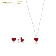 [Giftset] Louis Montini (Jewelry) ชุดกิฟท์เซต Sterling Silver 925 ต่างหูเงินแท้ สร้อยคอเงินแท้ รูปหัวใจ LJ-GS001