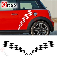 2 Pieces Checker Flag Door Side Stripes Decal Stickers for Mini Cooper R56 R57 R58 Clubman R55 F54 R