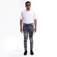 Weird Jeans - Blue Atom - Men's Stretch Slim Fit Ripped Jeans