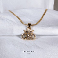 Unisex US 10K Gold Iced Cross Y2K Pendant Necklace Fancy Jewelry with Gold Chain