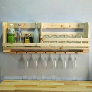 Dutch teak wall shelf / cafe shelf / plate shelf