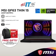 MSI GF63 Thin 15 12VF-3417MY 15.6"FHD Gaming Laptop (Intel i7-12650H  | 16GB | 512GB SSD |  NVIDIA® 