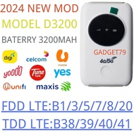 MODEN 4G LTE WIFI ROUTER MIFI D3200 BYPASS MODIFIED HOTSPOT UNLIMITED BATERI 3200MAH