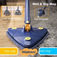 Spin Mop Floor mop Self Wash Triangle Mop Rotatable Cleaning Mop Flat Mop Dust Mop