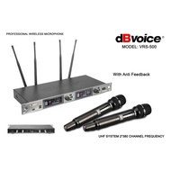 Wireless Microphone dB Voice VRS-500 Original Product 2 Mic Anti Feedback