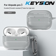 Keysion trường hợp chống sốc cho AirPods Pro 3 sợi carbon kết cấu nhựa TPU mềm Silicone Tai nghe blu