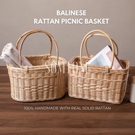 Grade A Rattan Basket Picnic Bag Oval & Rectangle/ Bakul Susu Bakul Rotan Bujur dan Segi Empat/ Beg 