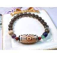 Tibetan Dzi Beads Dragon Six Eyed Dzi Beads Tibetan Old Mine Dragon Six Eyed Dzi Beads 28.9 X13.1mm