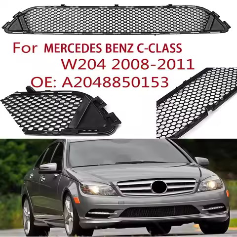 For 2008-2011 W204 Mercedes Benz C-Class C63C300 Sedan Estate Front Bumper Centre Grill Grille Lower