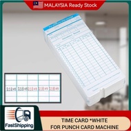 TIME CARD丨TIMI WHITE PUNCH CARD丨CARD FOR PUNCH CARD MACHINE *WHITE COLOR