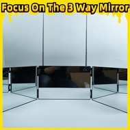 [Focus On The 3 Way Mirror] self cut mirror 360 mirror 3 way mirror Tri-fold Mirror Rear Foldable Fu