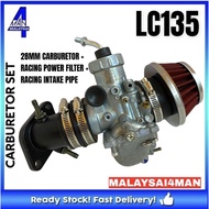 LC135 V1-V7  MODIFY CARBURETOR 28MM RXZ + POWER FILTER 42MM + RACING INTAKE PIPE 28mm