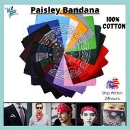 Cotton Fashion Hip Hop Classic Paisley Bandana Square Scarf Headband For Women Men Boy Girl Kugiran 