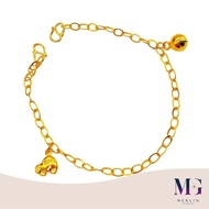 Merlin Goldsmith 22K 916 Gold Baby Adjustable Anklet (with Dangling Mini Car and Bell)