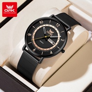 OPK Jam Tangan Lelaki Original Waterproof Quartz Mesh Stainless Steel Business Casual Watch Man 6035