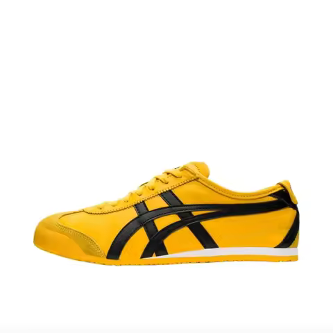Onitsuka Tiger MEXICO 66 Men's and Women's Skateboarding Shoes, Breathable, Casual Sneakers, Yellow